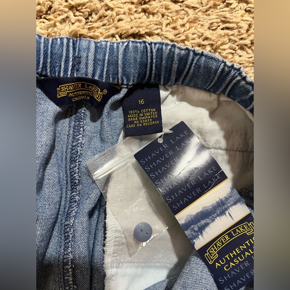 Vintage Shaver Lake Cotton Capri Pants Cinch elastic Waist - Picture 3 of 9